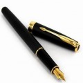 卓爾磨砂黑桿金夾墨水筆