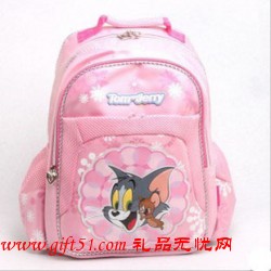 粉紅色貓和老鼠書包