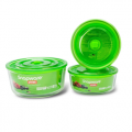 SNAPWARE 美國康寧耐熱玻璃氣密扣圓形三件套